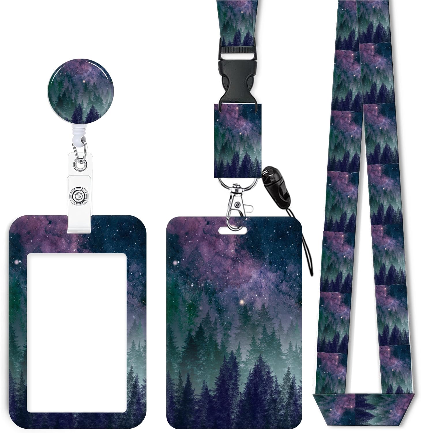 ID Badge Holder with Retractable Lanyard, Badge Holders Reel with 360 Degrees Rotate Carabiner Clip for Women, Teachers, Nurses, Doctor,Students,