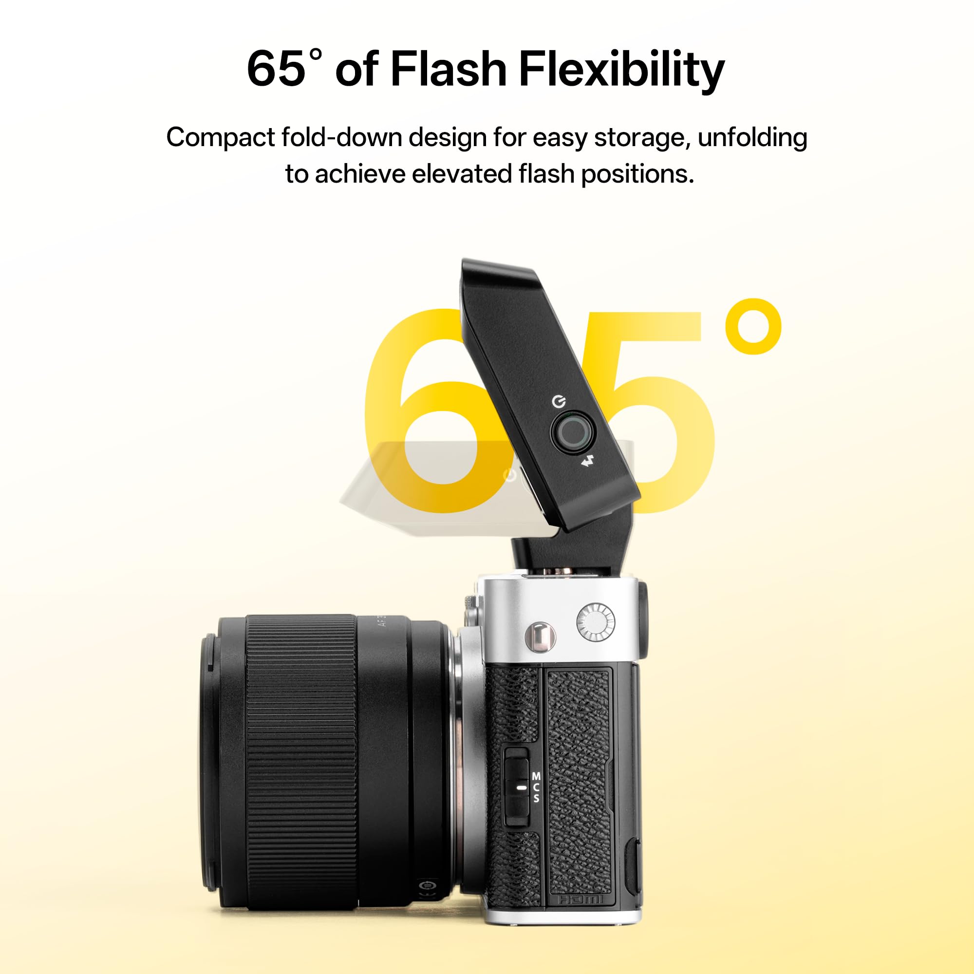 VILTROX Vintage Z2-F Mini Flash Speedlite 6500K GN6, potente TTL-On Camera Flash Flash con 5 livelli di potenza, 700 piena potenza, flash per fotocamera riciclata 2 s compatibile con fotocamere Fuji