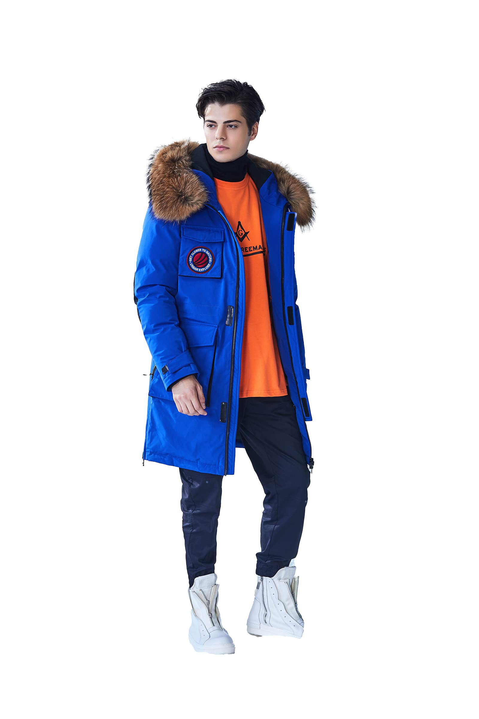 Bosideng Matterhorn gęsi puchowa parka zimowa, Szafir