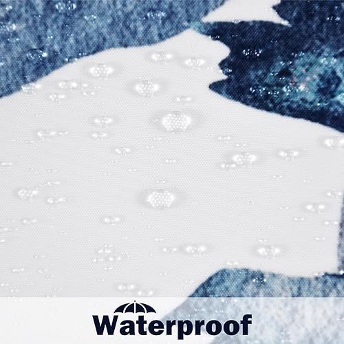 Miniatura 5 de Cortina de ducha de eucalipto azul y verde para baño, juego de cortinas de ducha de hojas de acuarela, cortina de ducha impermeable para plantas,