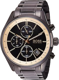ساعة يد انالوج بعقارب دائرية بمينا بلونين من الستانلس ستيل للرجال من هوجو بوس - اسود، 1513578