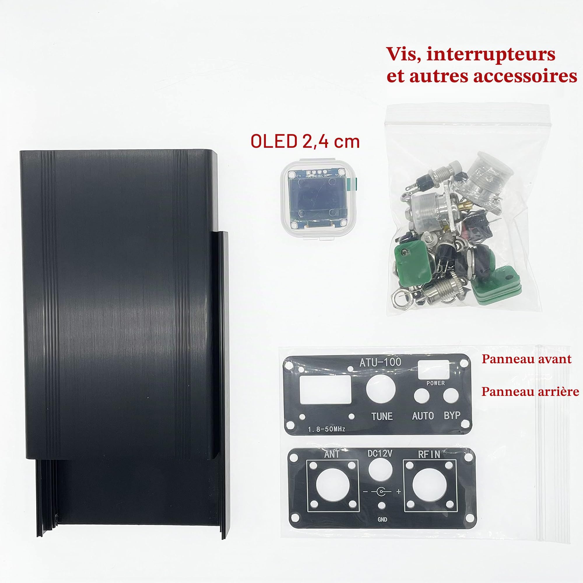 MALAHIT Tuner d'antenne automatique ATU-100 Box atu100 Shell ATU100 1,8-50 MHz Boîtier