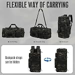 3 in 1 Tactical Gym Bag Backpack for Men 40-45L Expandable Travel Duffle Bag for Women Military Sport Duffel Bags Weekend Overnight with Shoe Compartment & Wet Pocket for Fitness, Camo