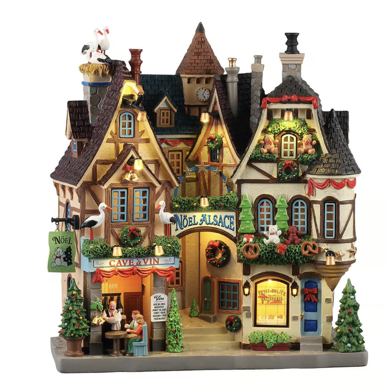LEMAX Façade Lumineuse avec lumières LED Noel Alsace en résine H27,6 x 25 x 9,5 cm