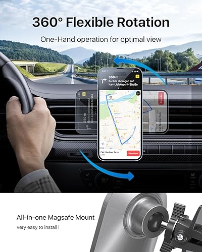 Miniatura 4 de andobil Soporte magnético para teléfono de coche Pro imán más fuerte, apto para teléfono grande Ultra estable para soporte de coche MagSafe