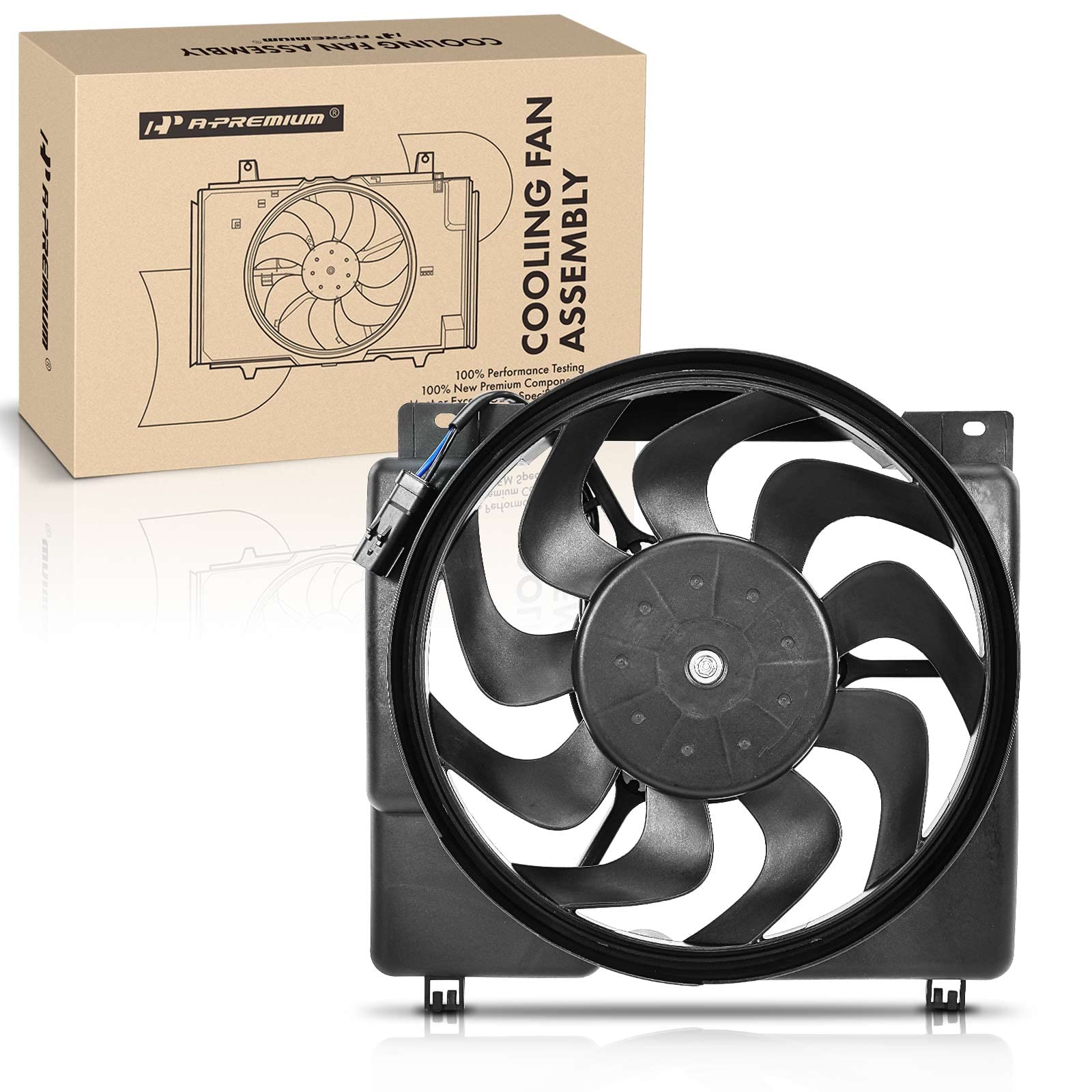 Photo 1 of A-Premium Engine Radiator Cooling Fan Assembly Compatible with Select Jeep Models - Cherokee 1987-2001, Comanche 1987-1992