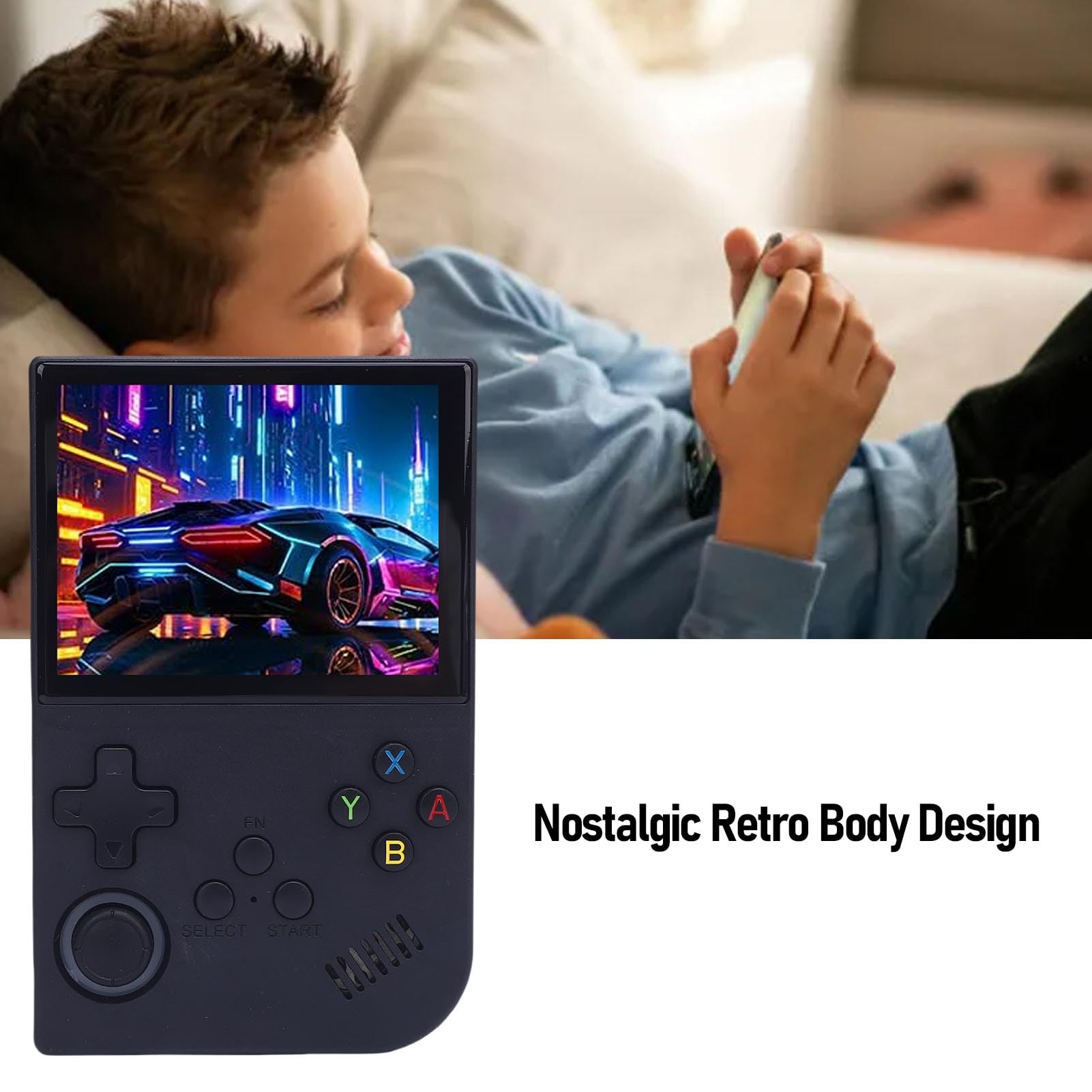 Cocoarm Console di Gioco Portatile, Console per Videogiochi retrò Portatile in ABS con , Schermo 640x480 da 3,5 Pollici, RK3326, Batteria da 3500 MAh, per Appassionati di Giochi retrò a Casa da (64G)