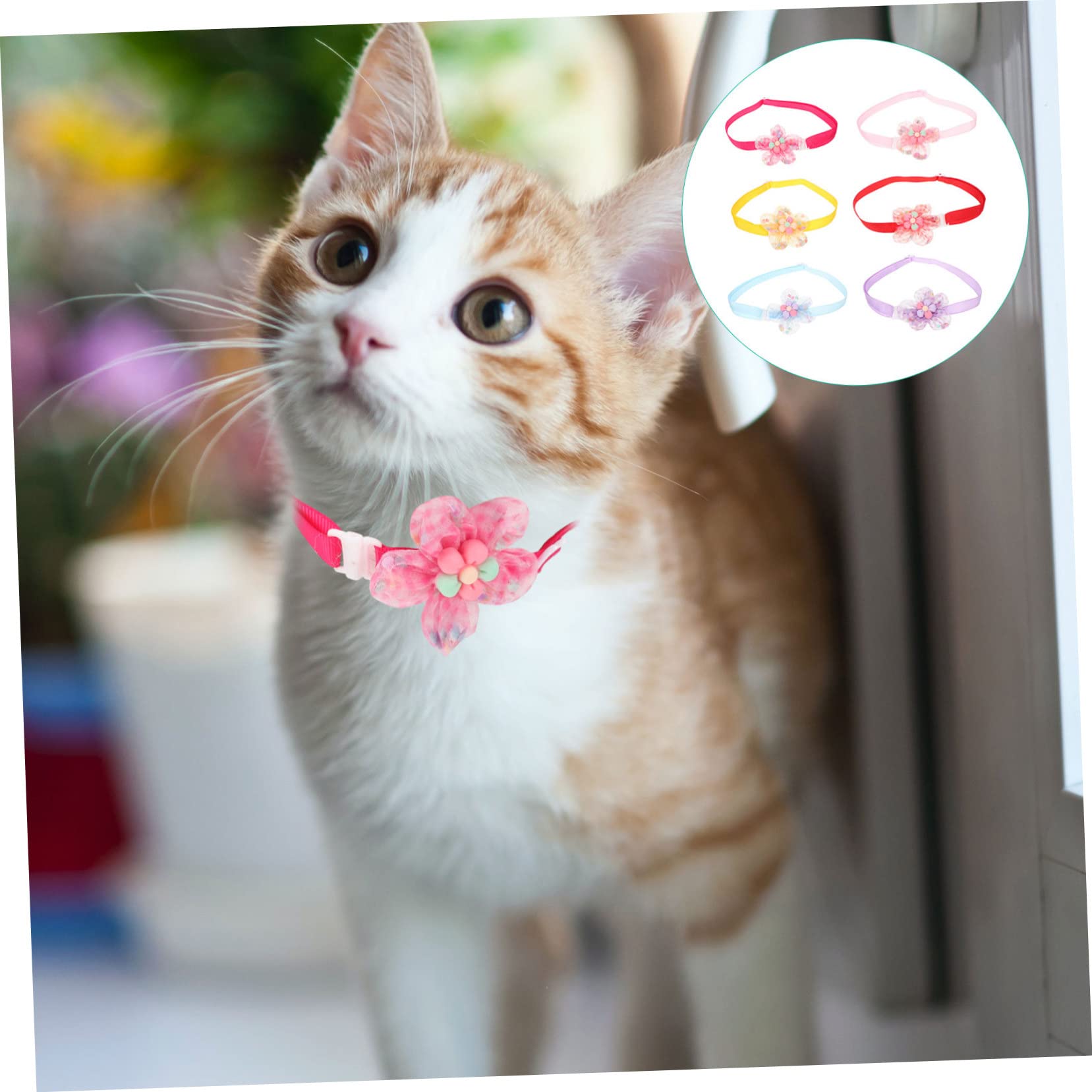 Mipcase 30pièces Collier pour Petits Animaux avec Design Floral Ajustable Et Lavable pour Chats Et Petits Chiens Accessoire Festif