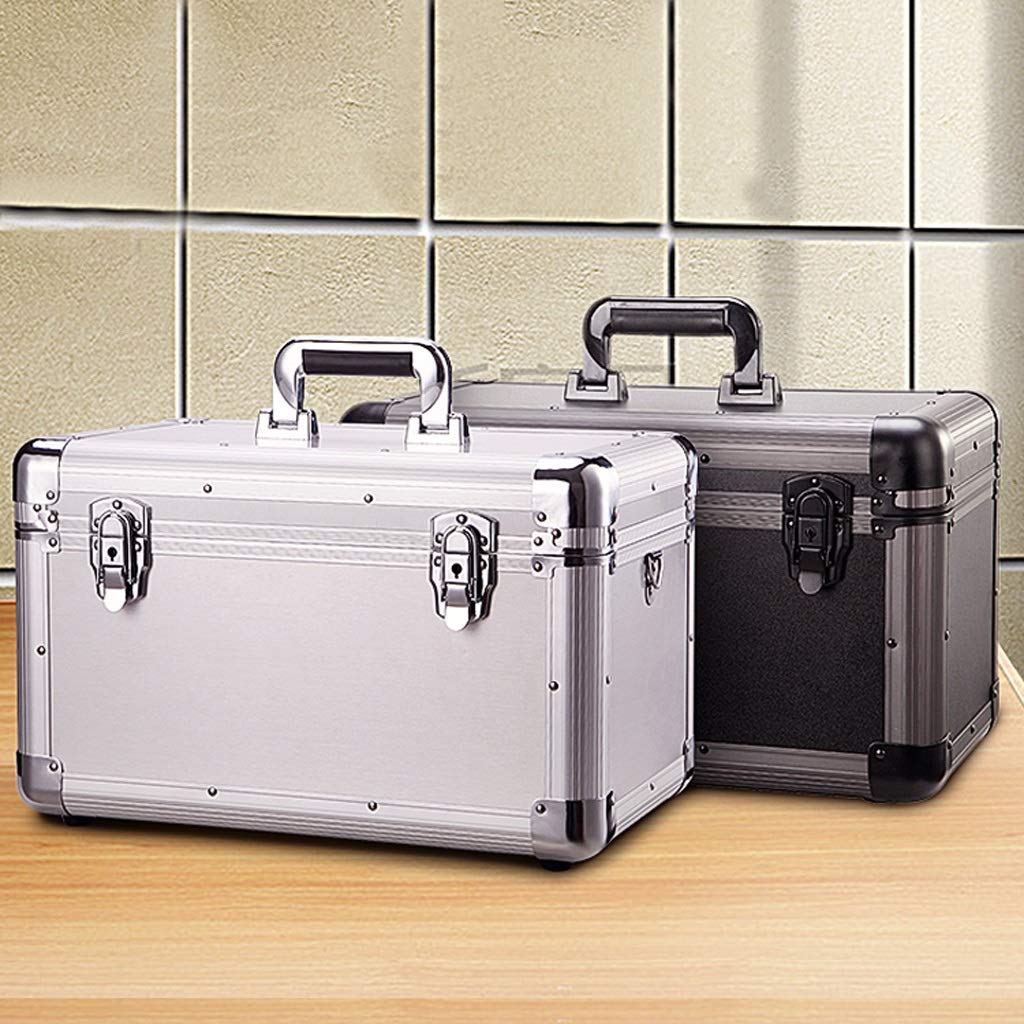 Organizador de herramientas y accesorios de almacenamiento Caja de herramientas Estuche de transporte de aluminio Aluminio resistente a la intemperie y abolladuras Seguridad Cerradura de doble llave D