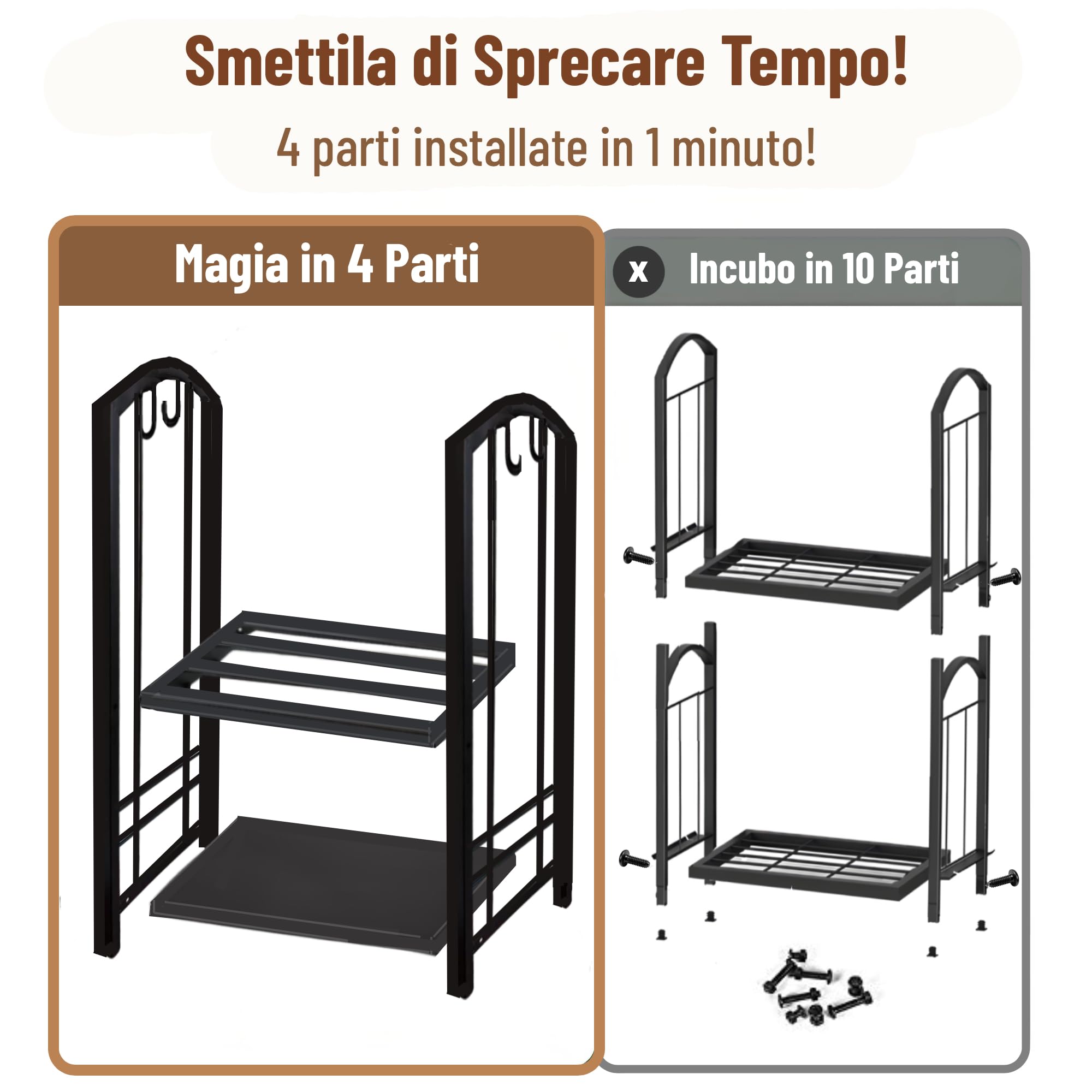 Amagabeli - Porta legna da ardere con 4 utensili, 74 x 40 x 30 cm, set di attrezzi per camino, grande capacità, porta legna da ardere, supporto per riscaldamento per interni esterni, rack di