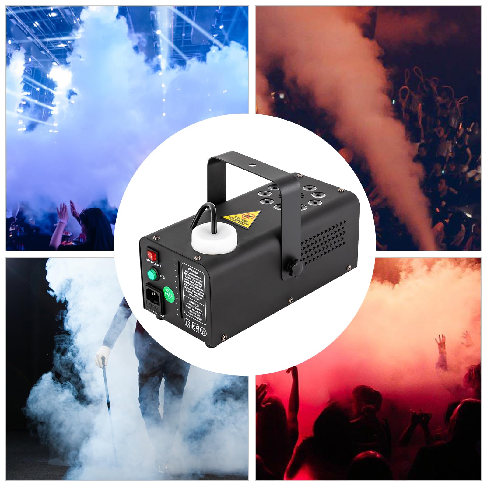 Nebelmaschine mit Fernbedienung Led Nebelmaschine 500W Nebel-SprüHgeräT mit Rgb Farbwechsel, Fernbedienung SprüHweite für Party Hochzeit BüHne Bar Leise Freistehend/HäNgend für Event-Djs
