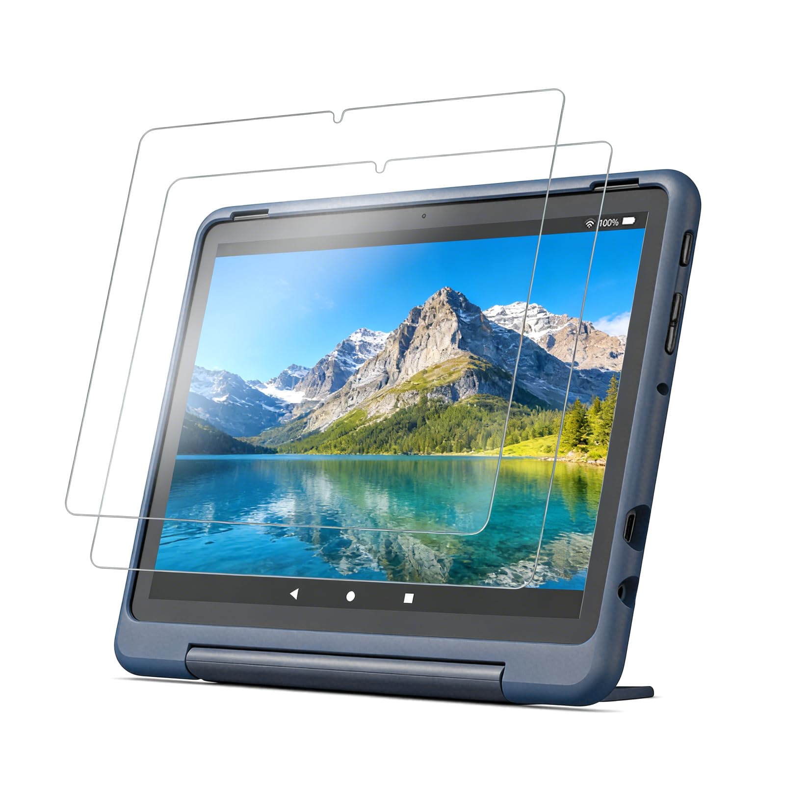 ATJTYSX 2 Stück Displayschutzglas für Fire HD 10 Kids Pro, 9H Gehärtete Glasfolie,Kratzfest&Splitterfrei,Passgenau für Fire HD 10 Kids Tablet, Ultraklare Optik