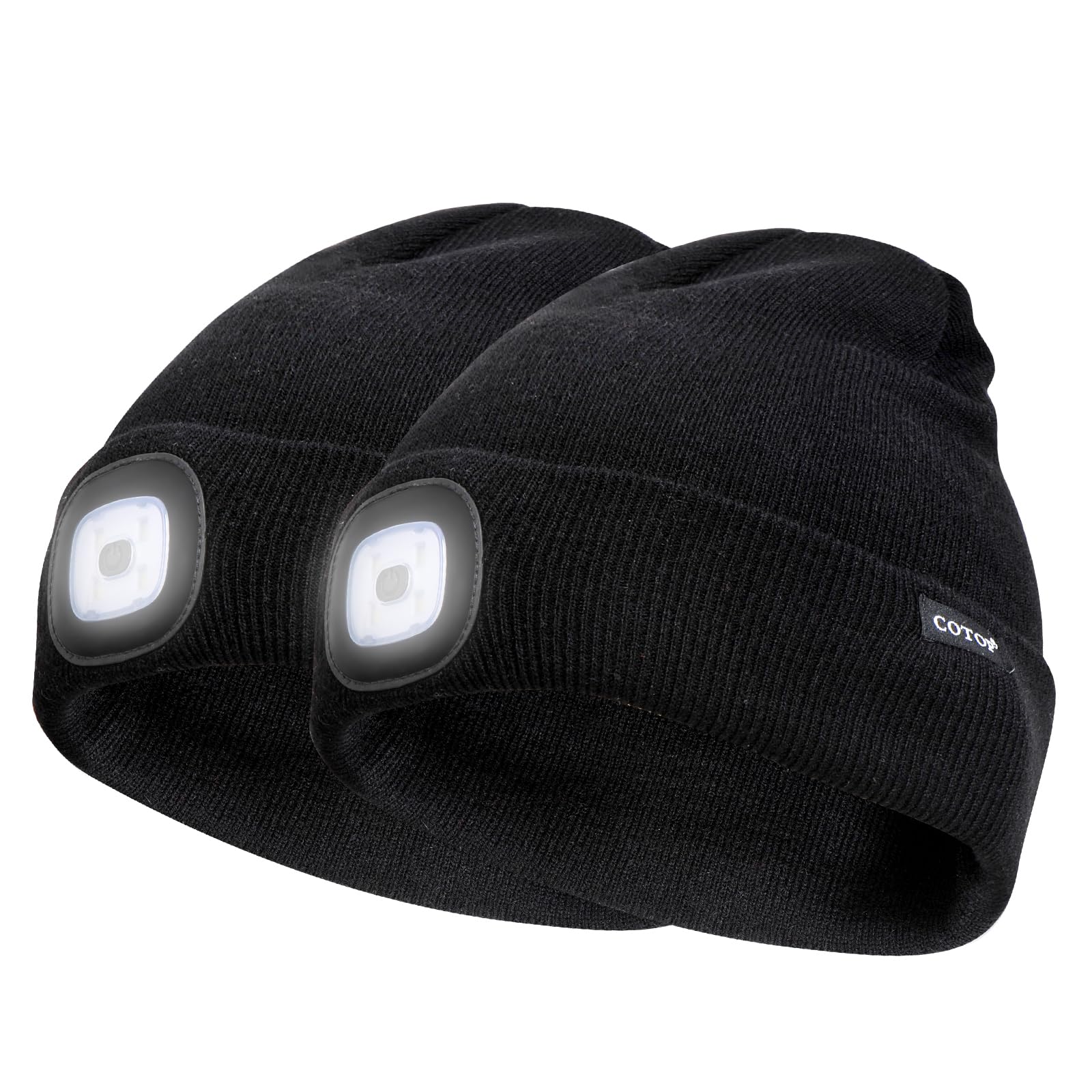 COTOP Cappello Uomo Illuminato Berretto 4 LED, Cappello con Luce LED Cappello Uomo Donna Invernali Berretto a 3 Livelli di luminosit LED Beanie cap per Alpinismo Campeggio
