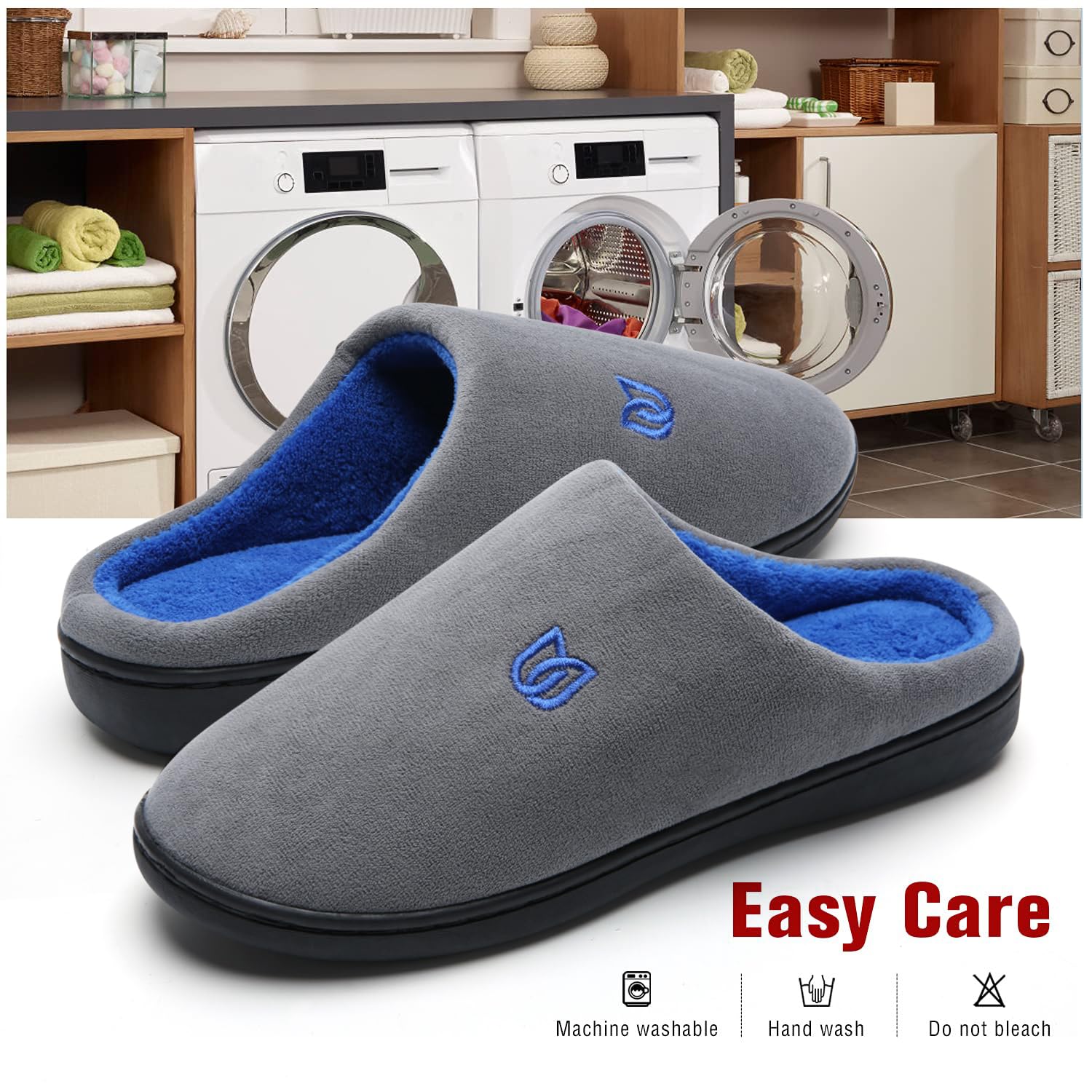 WateLves Pantofole Uomo Unisex Donna Antiscivolo Scarpe Inverno Peluche Morbido Ciabatte in Memory Foam