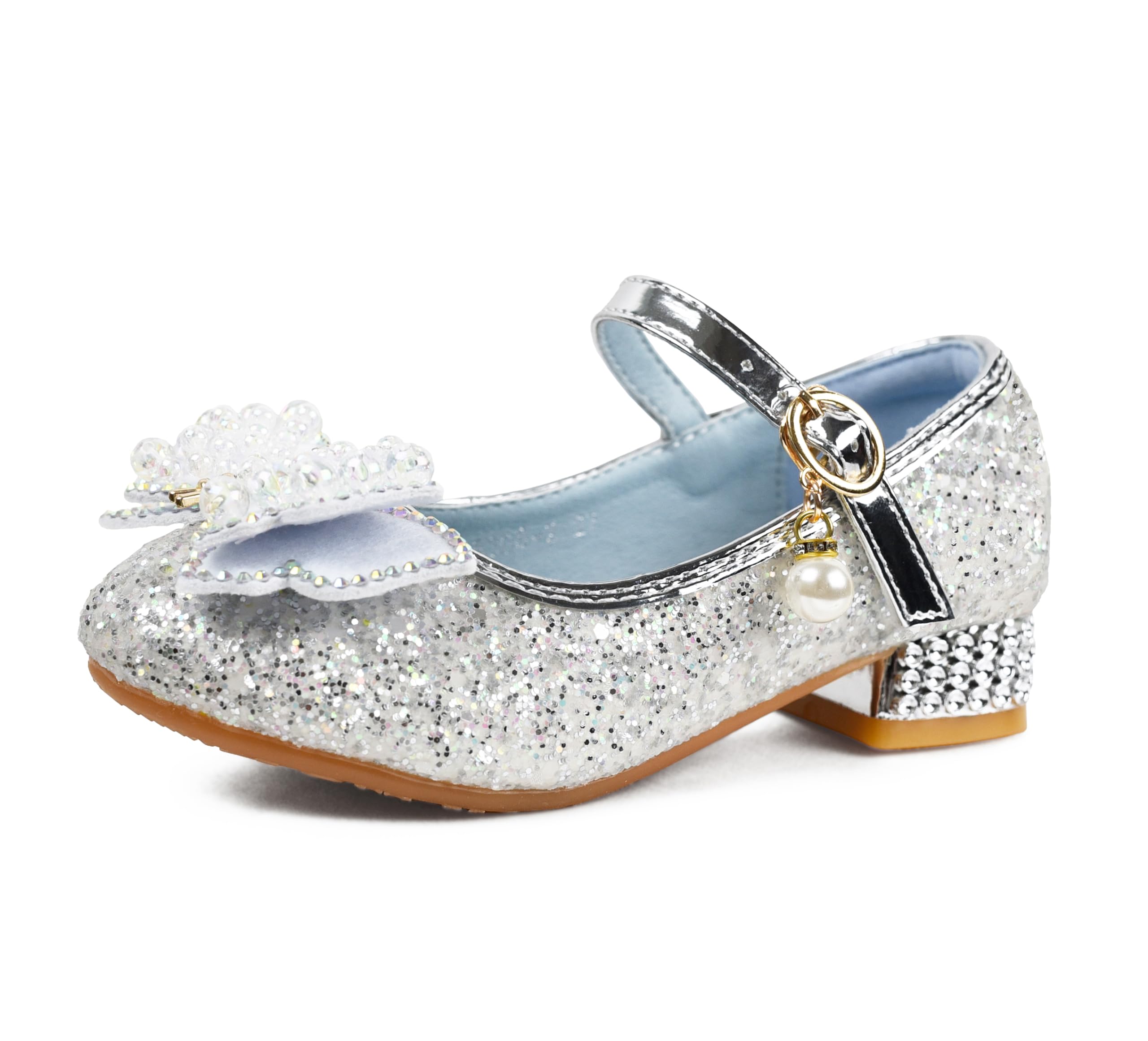 Zapatos de Princesa para Niñas, Zapatos con Lentejuelas Purpurinas Elegantes para Disfraz, Fiestas, Bodas
