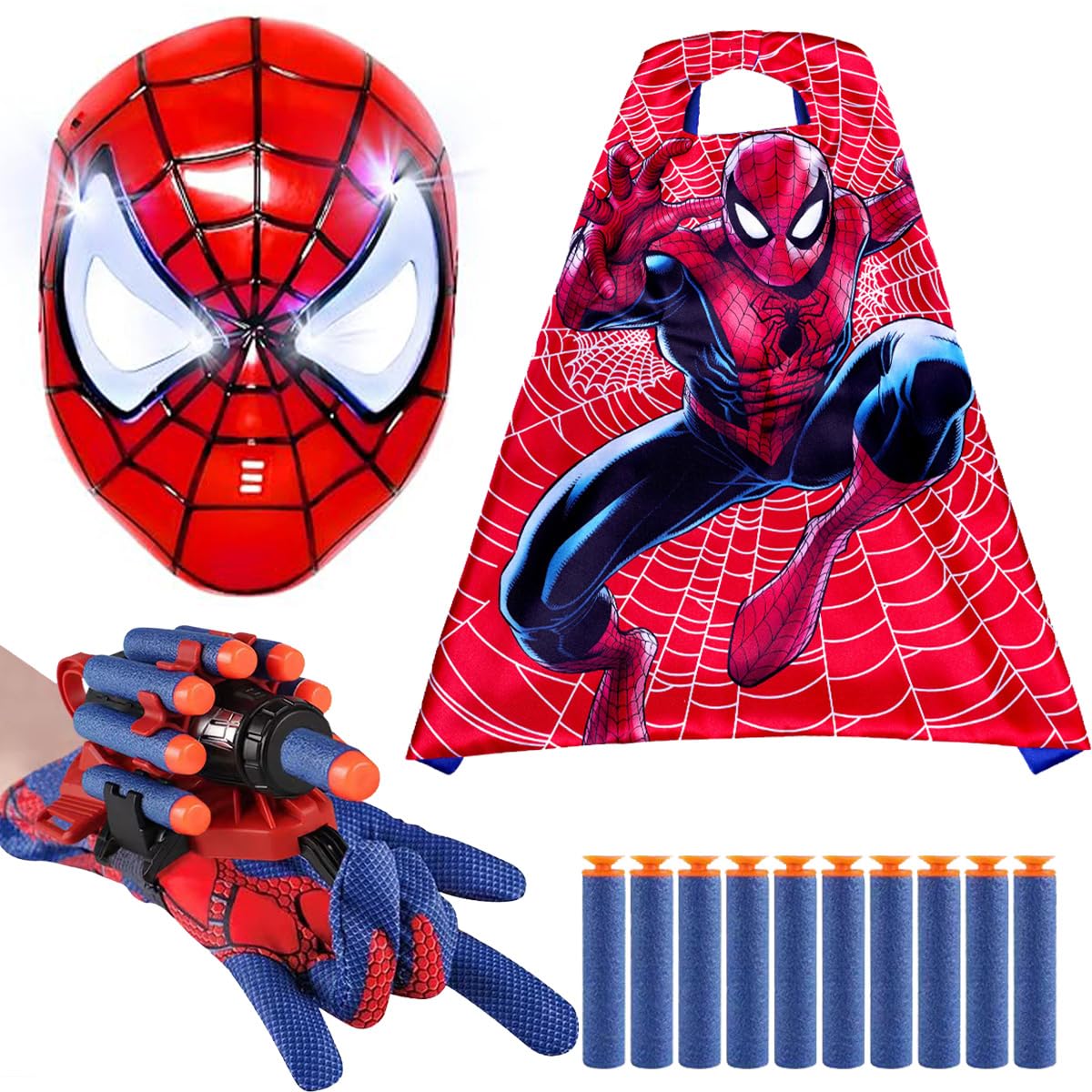 Tomicy Capa de Superhéroe para Niños Disfraces de para Niños Disfraces Infantiles para Niños Kids Plastic Cosplay Glove Hero Launcher Juego De Juguetes Educativos para Niños