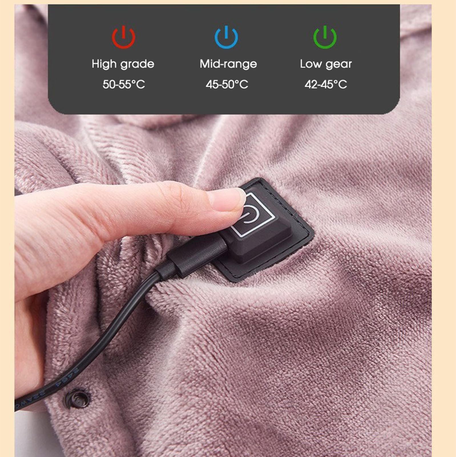 Koc elektryczny, ogrzewany koc szalowy USB, 3 ustawienia temperatury, ogrzewany koc elektryczny, koc do noszenia na sofę, do biura, na zewnątrz, do użytku w podróży, można prać w pralce