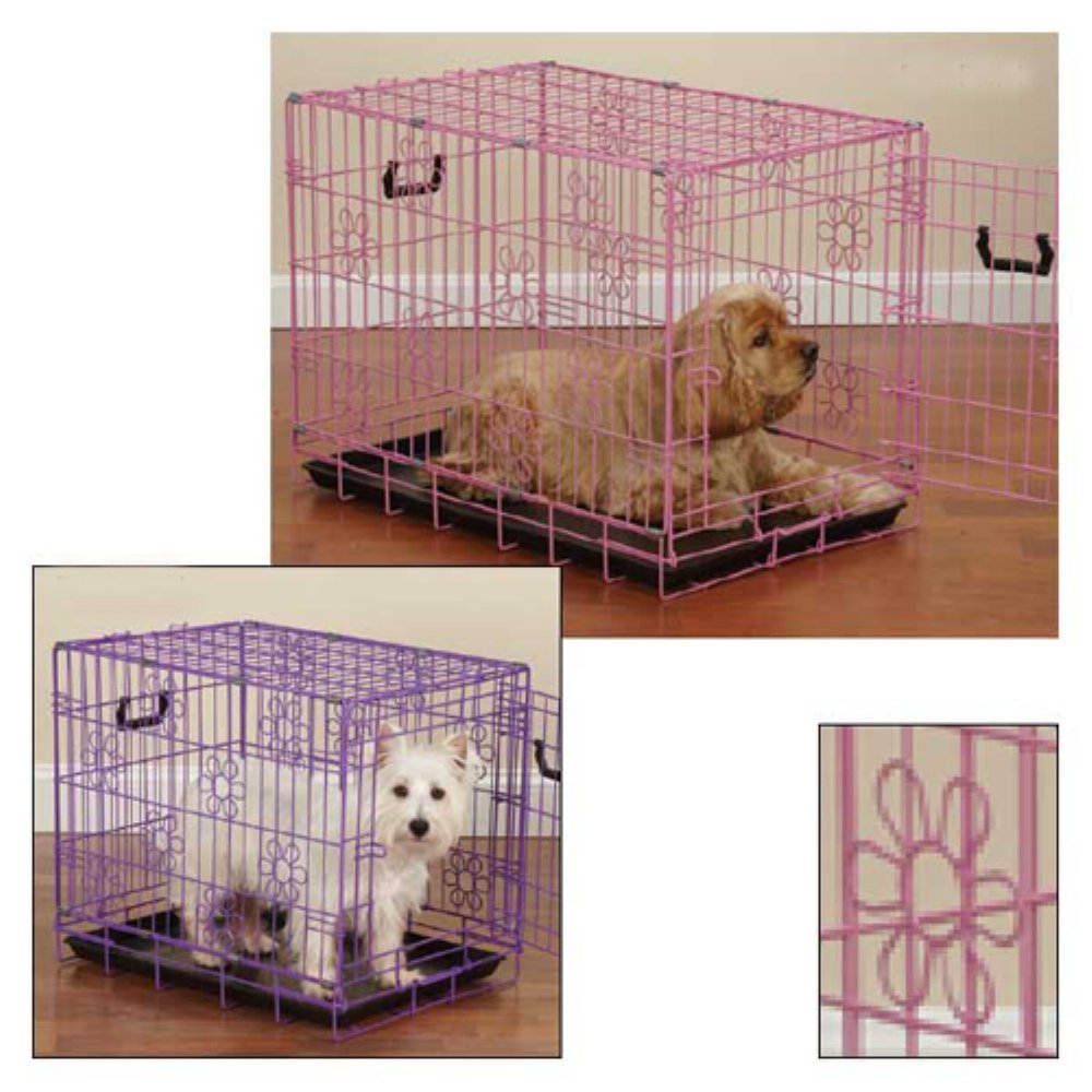 ProSelect Deco Dog Crates for Dogs and Pets Pink, Purple; XSmall, 18
