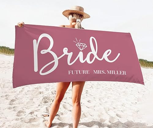 Miniatura 6 de Toalla de playa personalizada para novia, toalla de playa dorada personalizada para la señora nombre, toalla de playa personalizada para mujer, luna