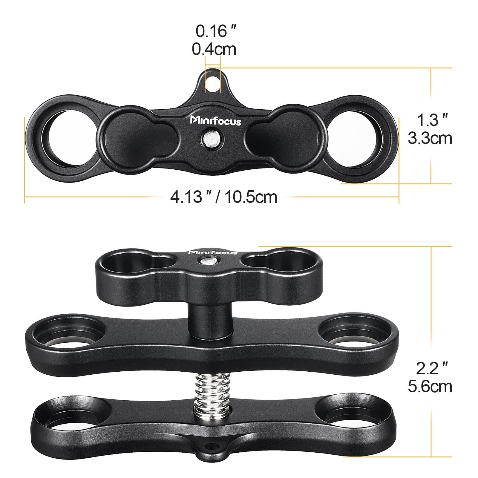 Supports De Plongée En Aluminium – Lot De 2, Tête à Boule 2,5 Cm – Pour Caméra D’action (GoPro, Etc.)