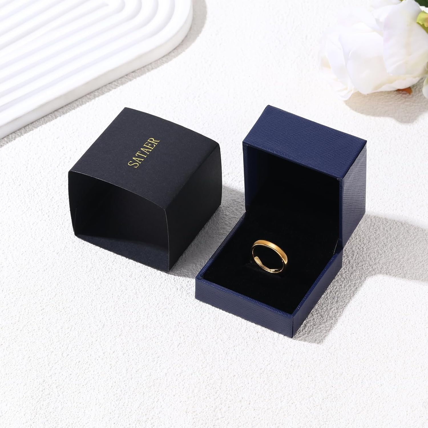 4mm Tungsten Wedding Band Ring for Men Women 18K Gold Dome High Polish Comfort Fit Size 5-11 - Image 5