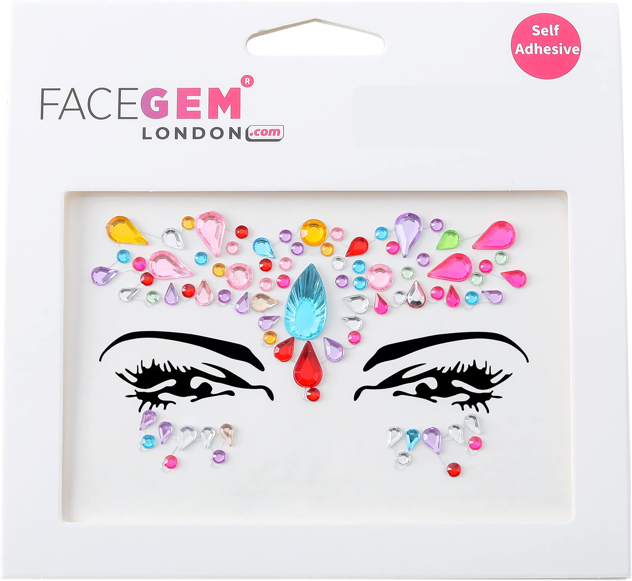 Face Gems Adhesive Glitter face Jewel Tattoo Sticker Festival Rave Party Body Make Up (Multi-colored-23)