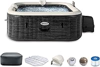 Intex PureSpa Greystone Deluxe 6-Person Inflatable Hot Tub: App Control, Wireless Panel, FastFill Inflation, 77x28 Inch