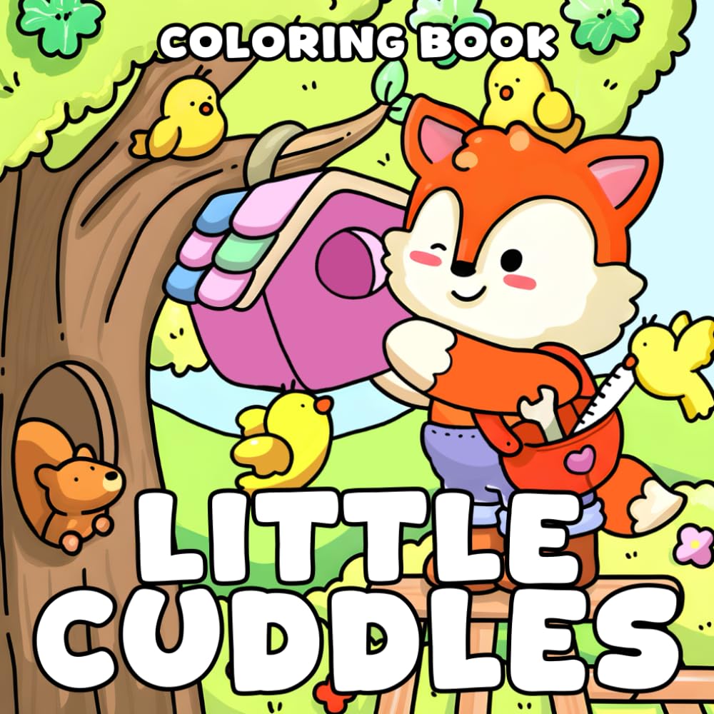 Little Cuddles Coloring Book: Cute and Simple Coloring Pages for All Ages Featuring Charming Creatures in Cozy Settings with Bold and Simple Designs for Relaxation & Stress Relief