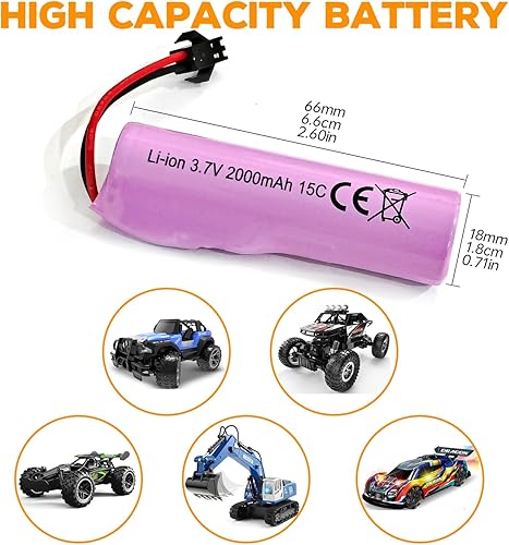 Miniatura 2 de sea jump 5 unids 3.7 V 2000 mAh SM-2P Plug batería de litio con cargador 5 en 1 para DE68 DE44 DE45W DE45 DE58 DE49 DE57 DE70 vehículo todoterreno