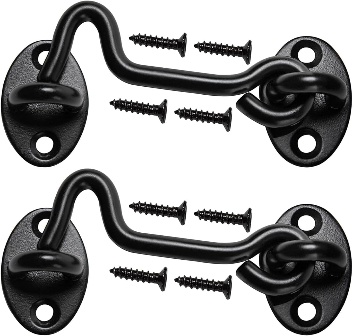 4in Barn Door Latch 30Pack Door Lock Hardware, Sliding Door Lock Eye Hook Latch with Screws, Rust-Resistant Metal Gate Latch