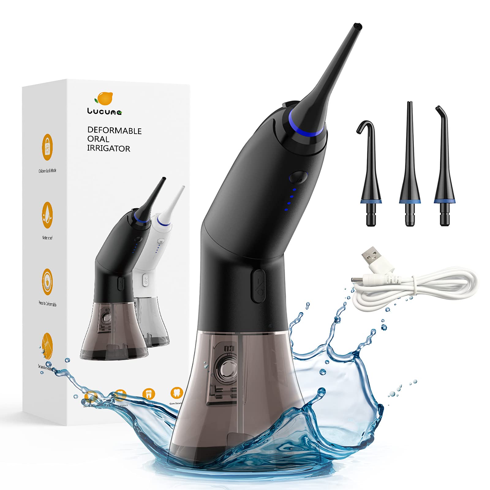Buy Lucuma Cordless Water Flosser,4 Modes Deformable Oral Irrigator