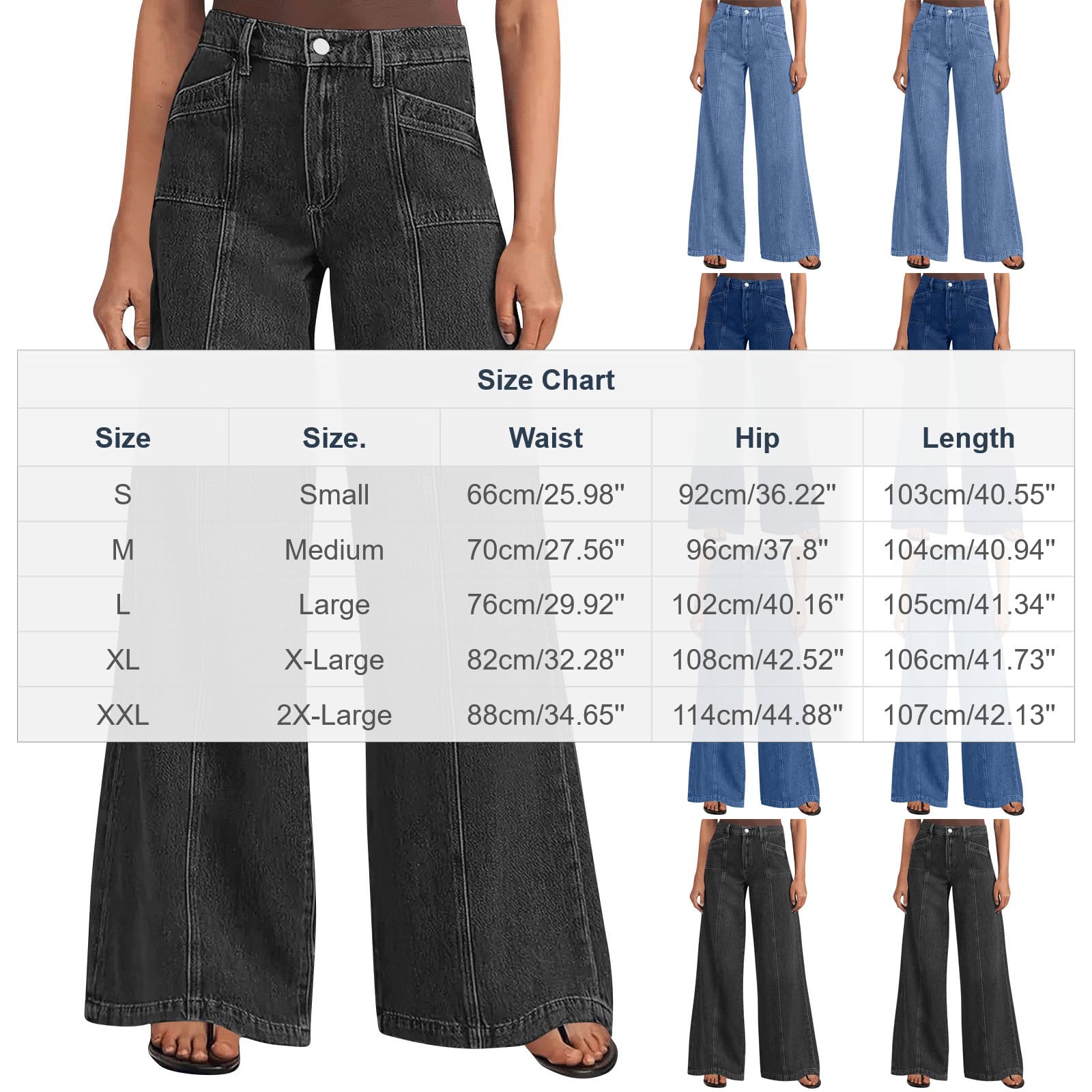 Vaqueros Mujer Rectos,Tiro Alto Pantalones Vaqueros Piernas Anchas Cómodos con Cintura Alta Pantalon Denim Holgado con Bolsillos para Uso Diario y Ocio Classico Comodos Wide Leg Jeans