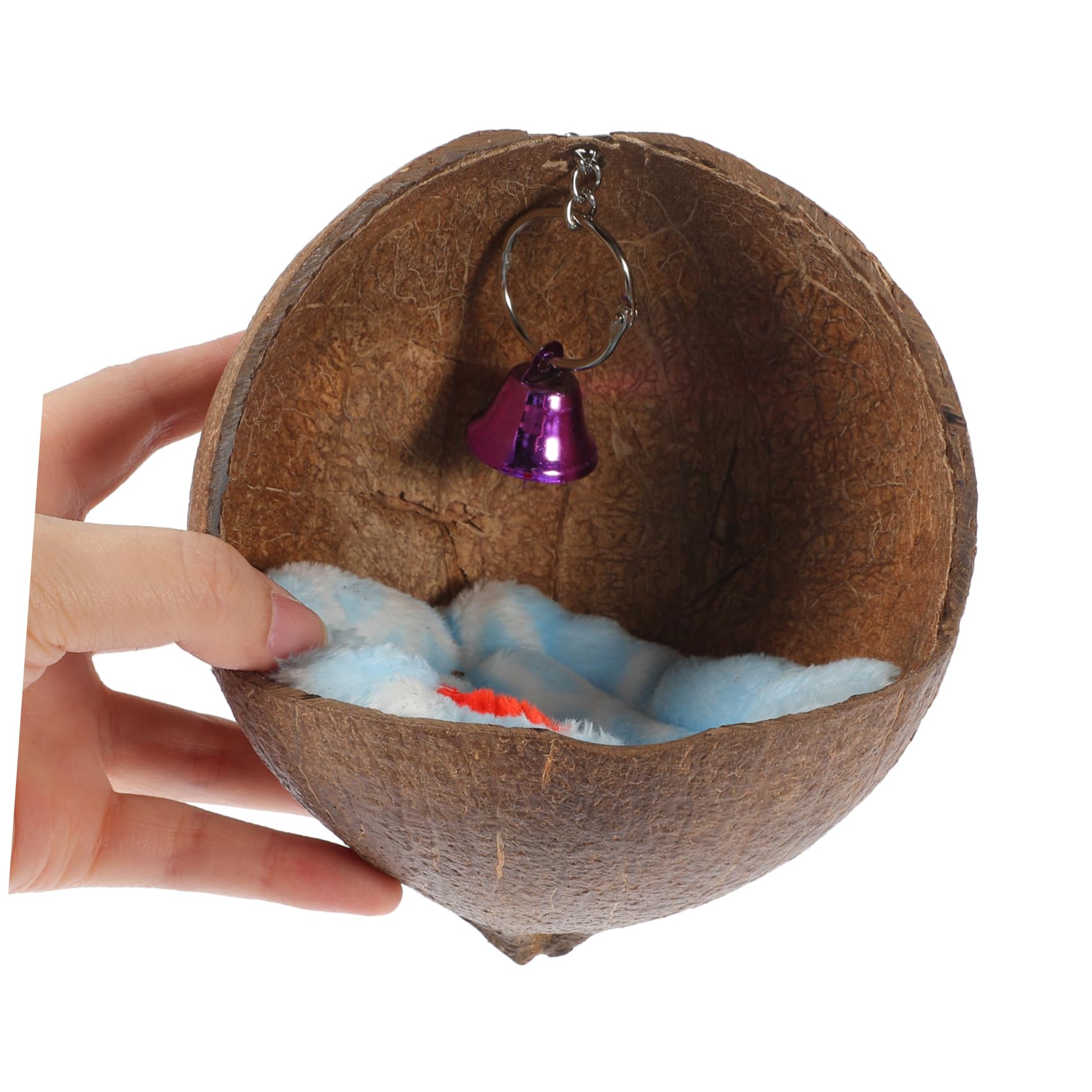 POPETPOP 3 Piezas de Nido de Pájaro de Cáscara de Cama para Loros Escondite para Periquitos Cama para Dormir con Campana