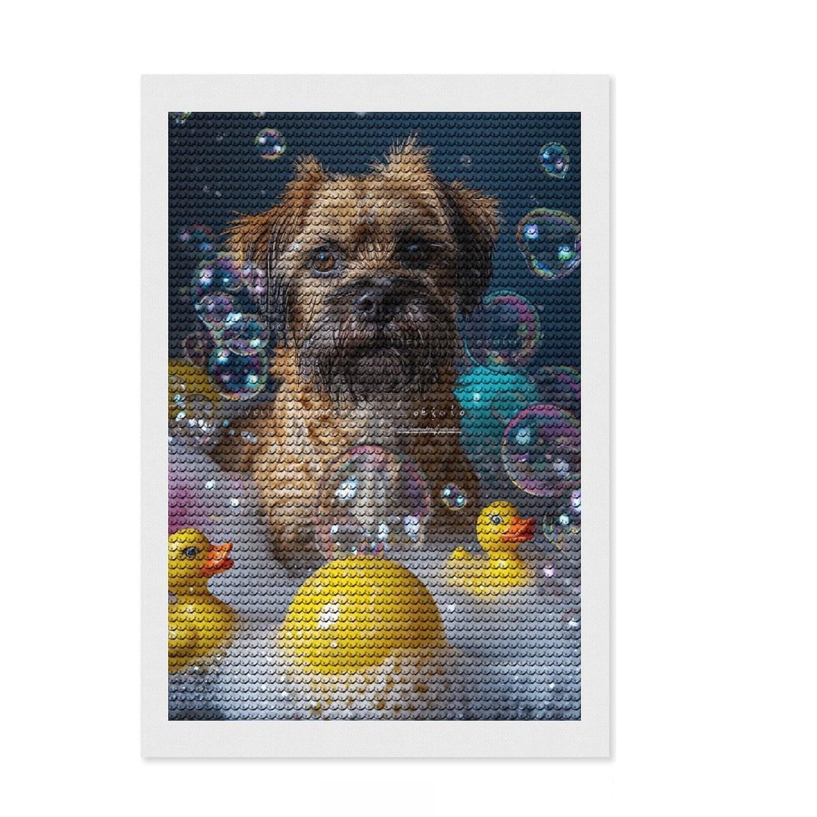 Junmoney Border Terrier Dog Diamond Style Art Kit 8"x12", Holiday Gift Idea, Living Room Decor, Modern Decor, Creative Gift Idea