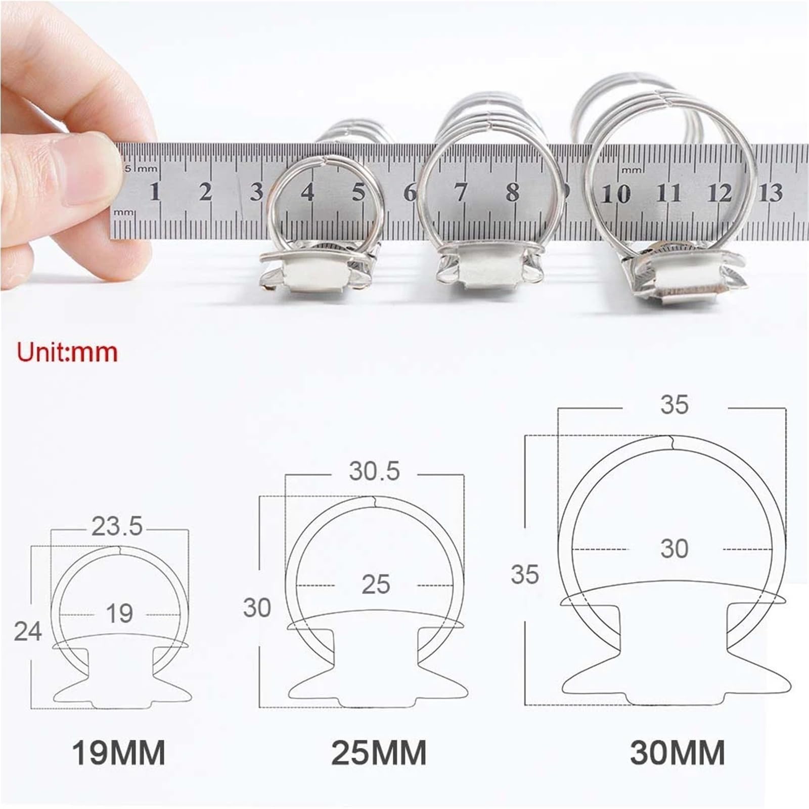 Anelli per raccoglitori, 5 pezzi, in metallo colorato, con clip per rilegatura a spirale, per album fai da te, agenda, per organizzatori fai da te A5, A6, A7, agende fai da te (A5, argento, 25 mm)