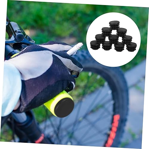 Miniatura 7 de INOOMP Tapones de goma para barra de bicicleta, 30 unidades, tapones de extremo de barra de bicicleta, manijas negras para manillar de bicicleta,