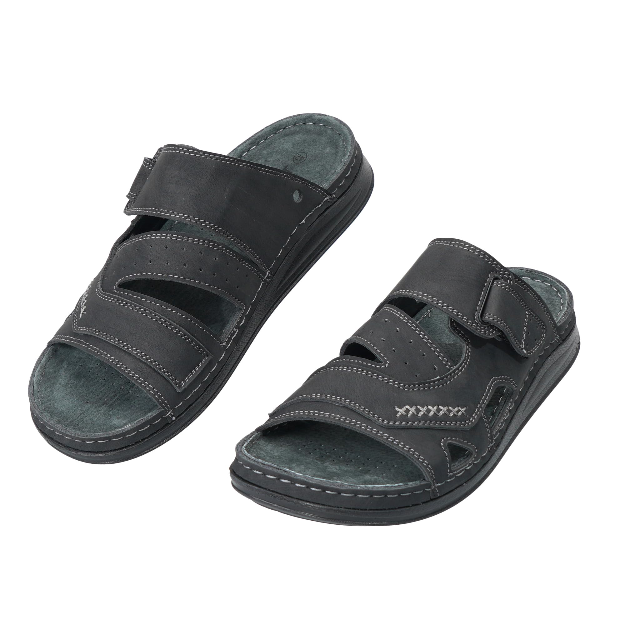 JOMIX Chanclas Hombre de Verano Elegantes Sandalias Modernas para Playa Cómodas Chancletas Antideslizantes Calzado Informal de Piel Sintética