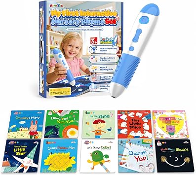 Interactive Nursery Rhyme Pen with 10 Audio Books for Kids Ages 3-5