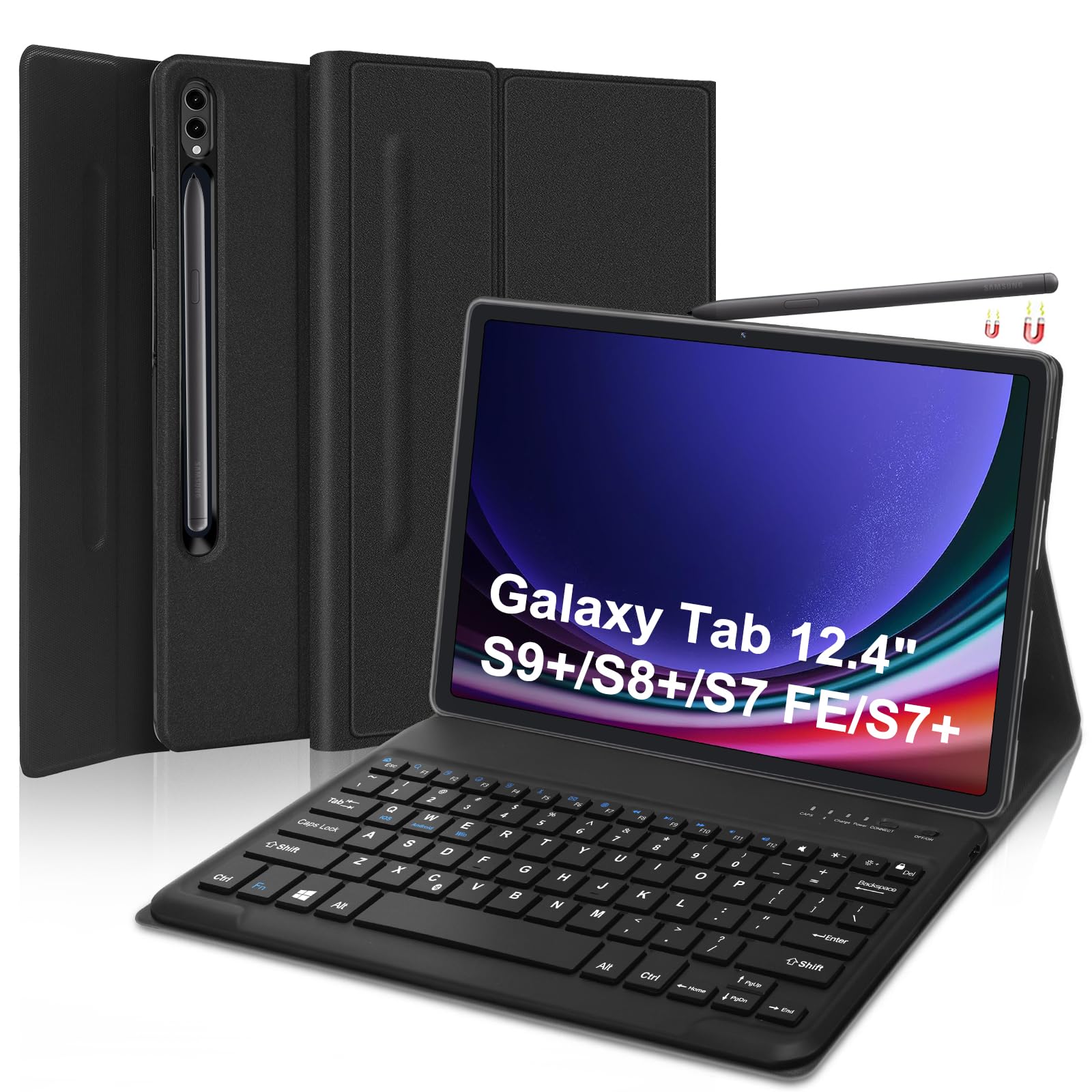 SENGBIRCH Keyboard Case for Samsung Galaxy Tab S9 FE+ 12.4