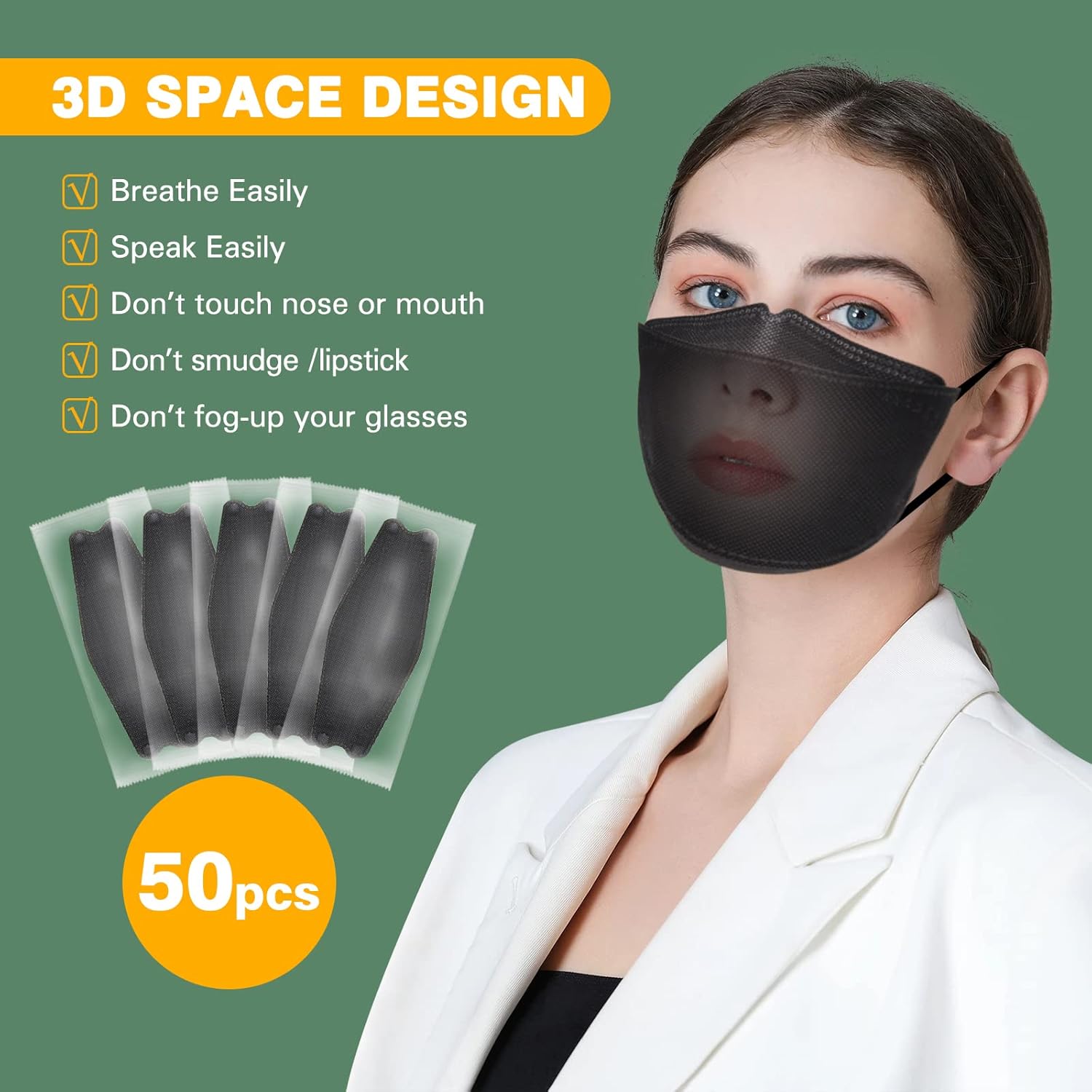 KN95 Face Masks 50 Pack 4 Layers Tie Dye Breathable Safety Respirator Multicolor Cup Dust Disposable KN95 Mask Adult - Image 4