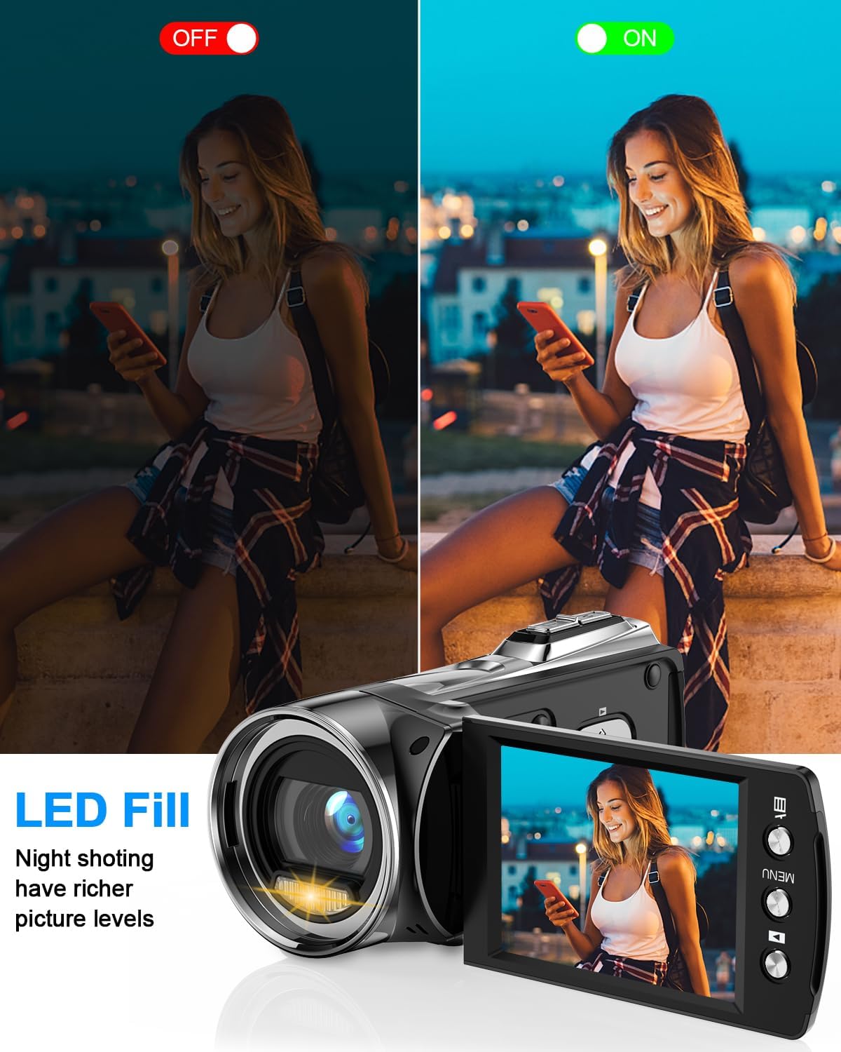 ビデオカメラ ビデオカメラ HD 2.7K 36MP キッズビデオカメラ ビデオブログ YouTube用 TikTokデジタルビデオ