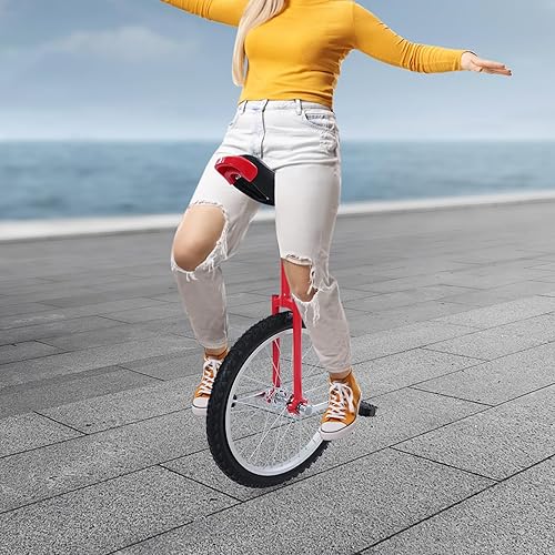 Miniatura 106 de Monociclo de rueda, bicicleta de una rueda con borde y pedales, monociclos de acero modernos para edades unisex de 10 a 60 años, entrenamiento