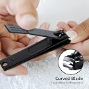 Nail Clippers Set, Sharp Stainless Steel Fingernail and Toenail Clippers, Black Nail Cutter, Large and Small 2 Piece Set. (3PCS/File) gallery image