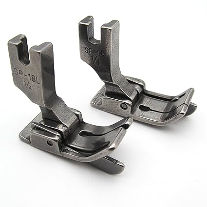 KUNPENG -Industrial Sewing Machine Hinged Presser Foot #SP-18 with Right & Left Guide 2PCS (1/4