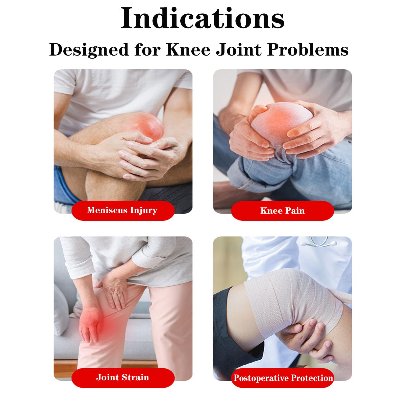 SFKLYU Rodillera de Descompresión, Soporte Articulado para Rodilla, Soporte Estable para Aliviar Distensiones, Esguinces y Lesiones de Ligamento Cruzado Anterior (LCA),L
