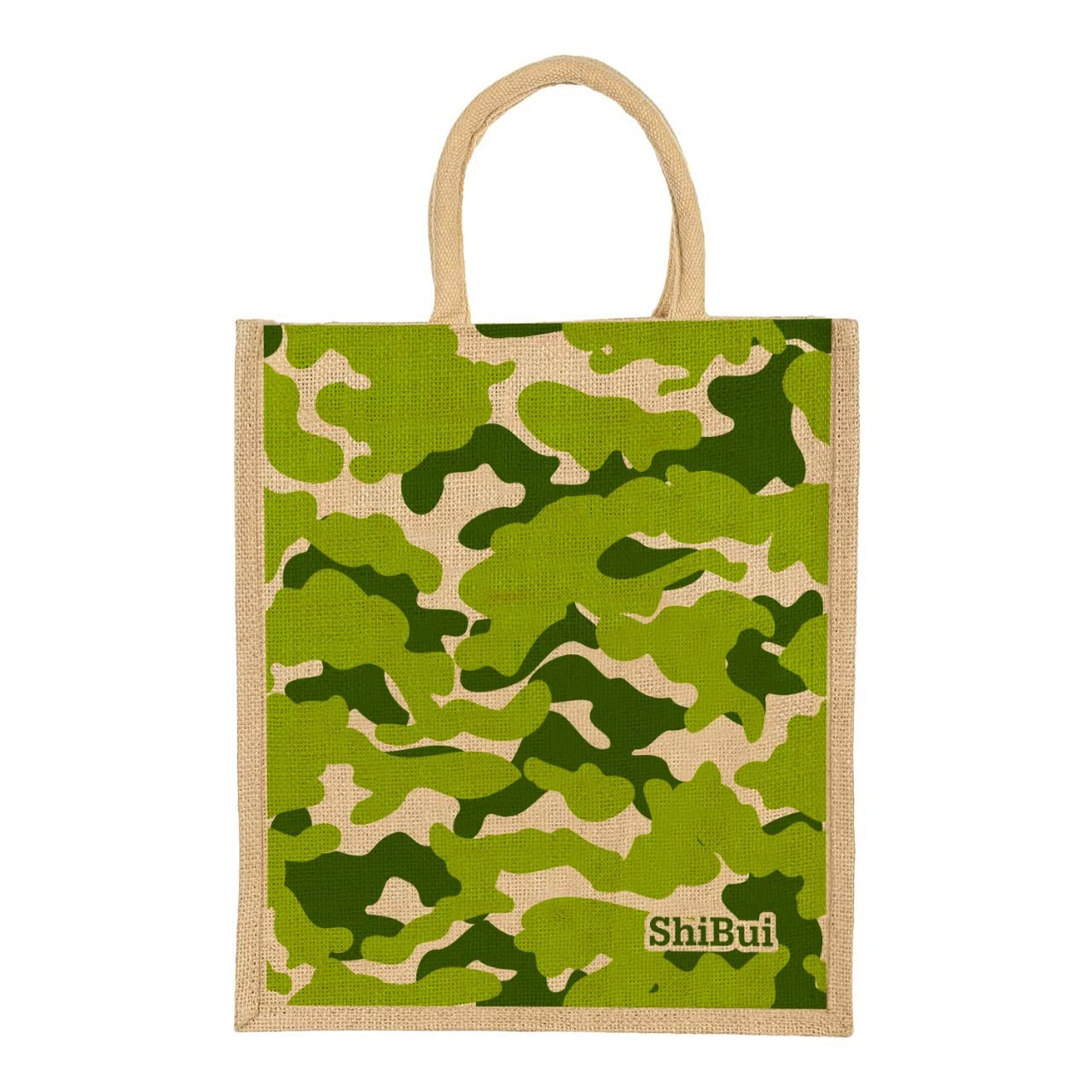 SHIBUI Eco Reusable Print Jute Cloth Carry Lunch Tiffin Bag with Zip Reinforced Handle for Men Women, Multicolour (Army Print,1) (B0B5XWLP37) Amazon Price History, Amazon Price Tracker
