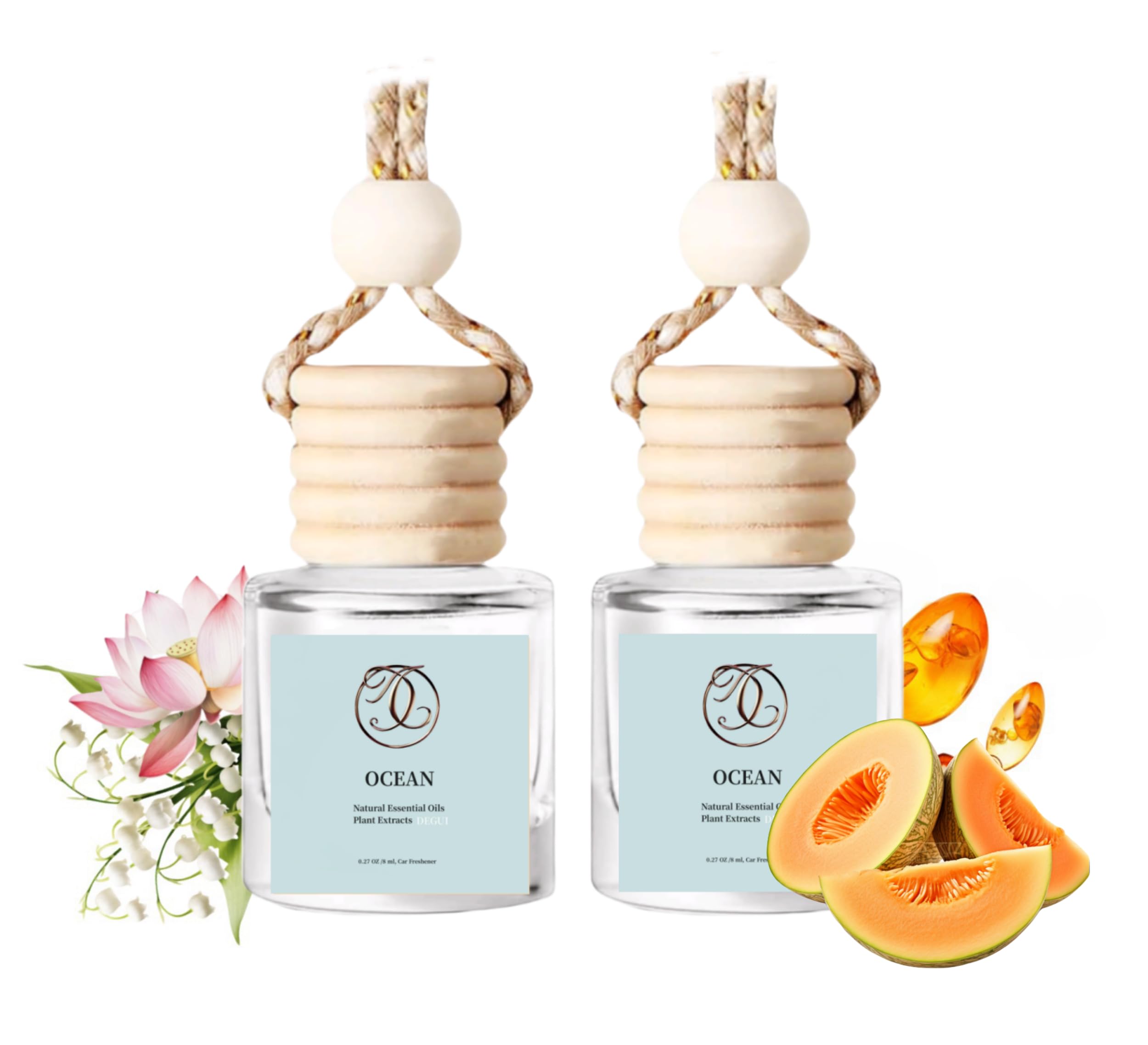 2Pack Ocean Breeze Scented Automotive Air Freshener Set, Car Accessories Decoration Hanging Scented Car Diffuser for Men Women Best Gifts