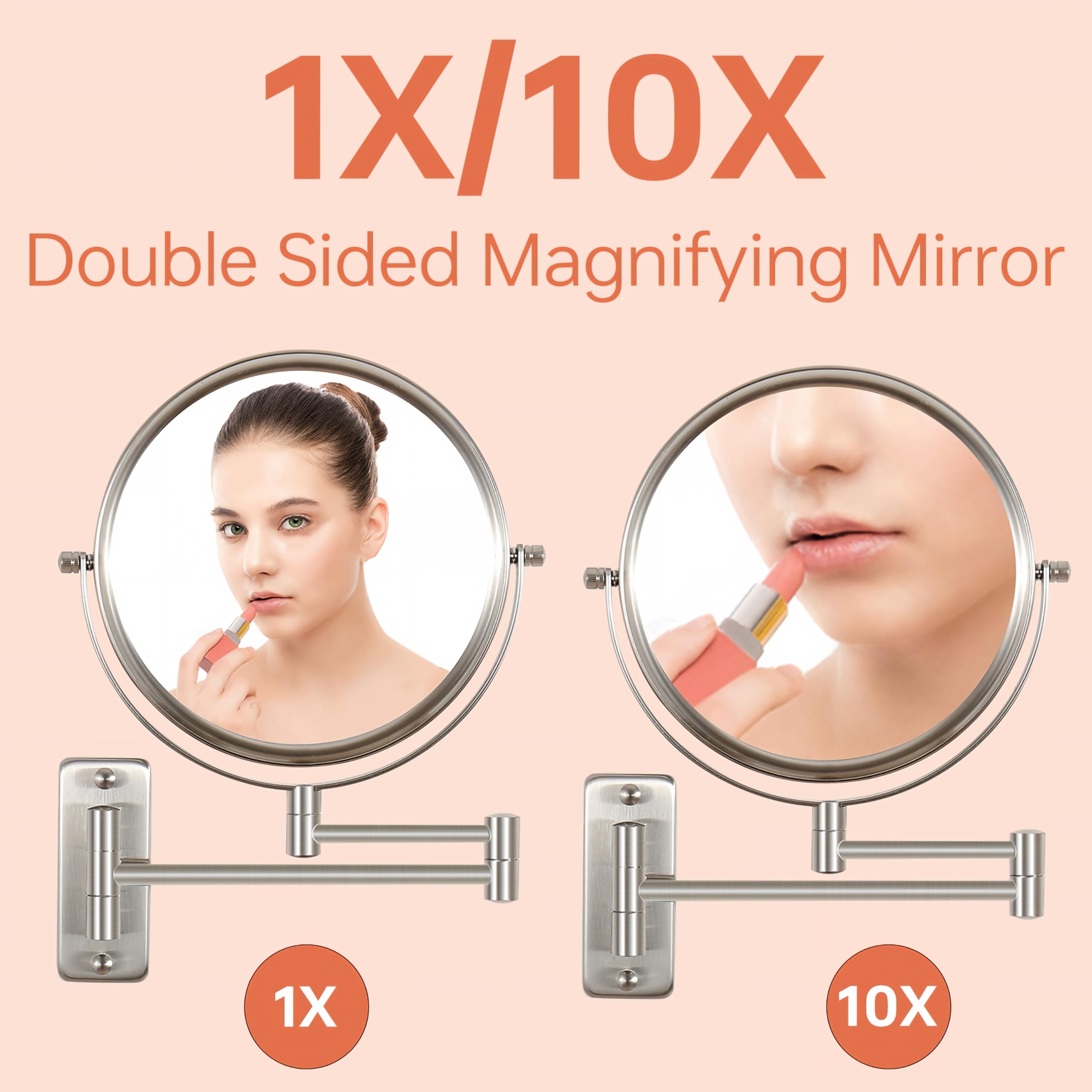 Lot de 10 pinceaux de maquillage en nickel