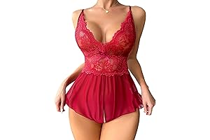 Women's Lace Teddy Crotchless Panties Sexy Lingerie Bodysuit