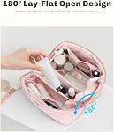 Hynes Eagle Sac de maquillage de voyage pour les femmes Quilted Cosmetic Organizer Open Flat Sac de toilette pour les articles de toilette, Pince